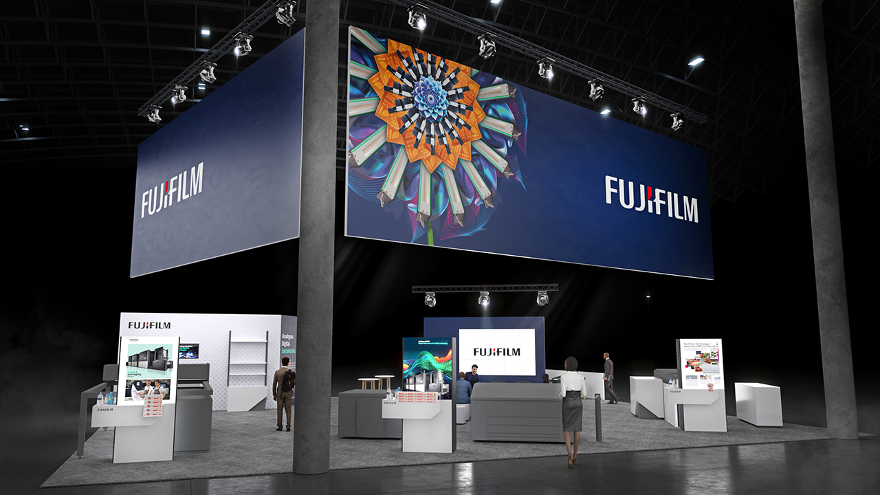 Rendering of Fujifilm's booth at Labelexpo