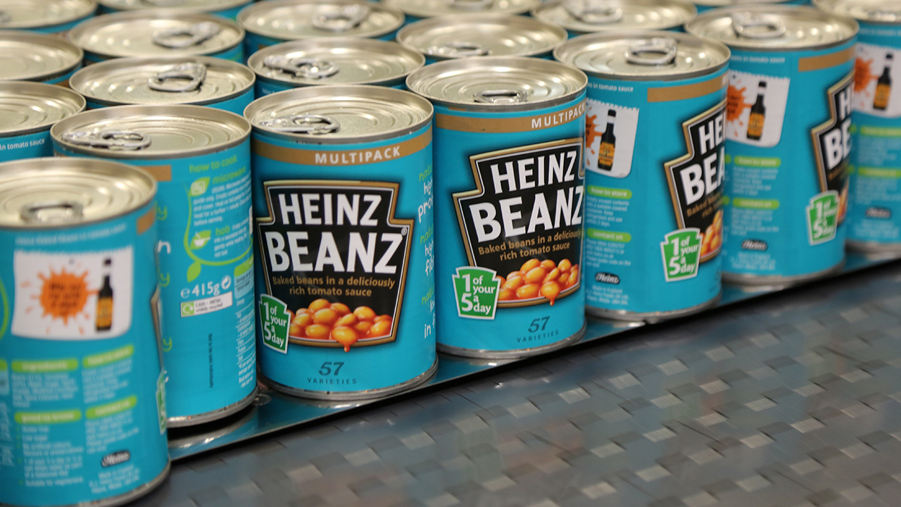 cans of Heinz beans