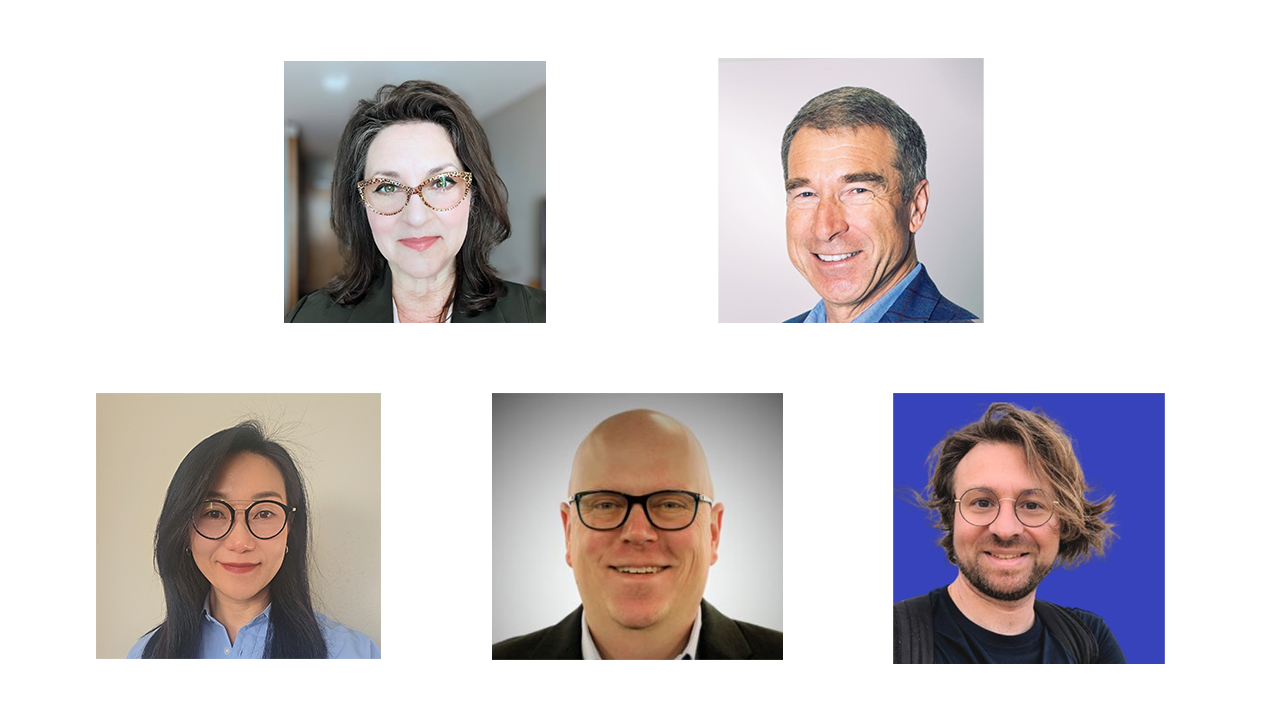 L-R (clockwise): Gwen Volpe of Fresenius Kabi, Jos Kunnen of Times-7 Research, Le Liu of Qualcomm, Michael Fein of Zebra Technologies and Tristan Finet of Decathlon.