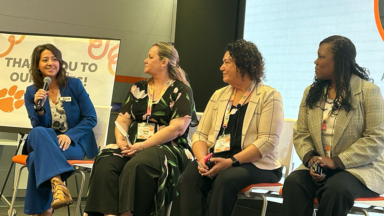 L-R: Alyssa Denney, Farrah Nuzzo, Brandy Marlow and Michele Laird-Williams on a panel called ' Letting Go of Perfect to Make Room for Progress’