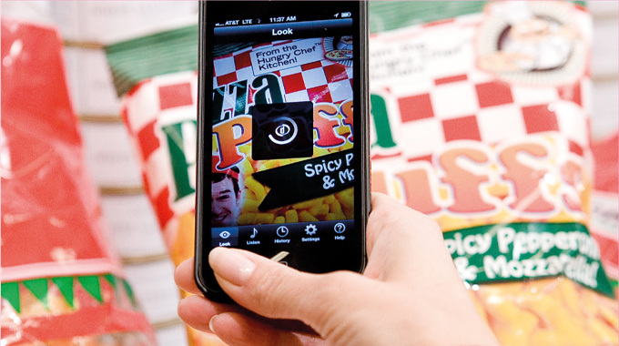 Figure 1.11 - Additional content is now provided on labels through the use of barcodes, QR codes, etc., and smartphones. Source- DigiMarc