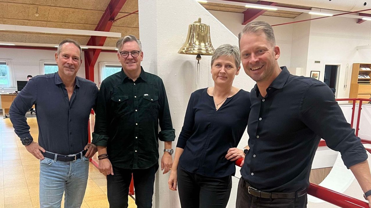 L-R: Jesper Jørgensen, global sales manager at Nilpeter; Alex Aarslew-Jensen, international sales manager at Nilpeter; Karen Illemann, sales coordinator at Nilpeter and Peter Eriksen, COO of Nilpeter.