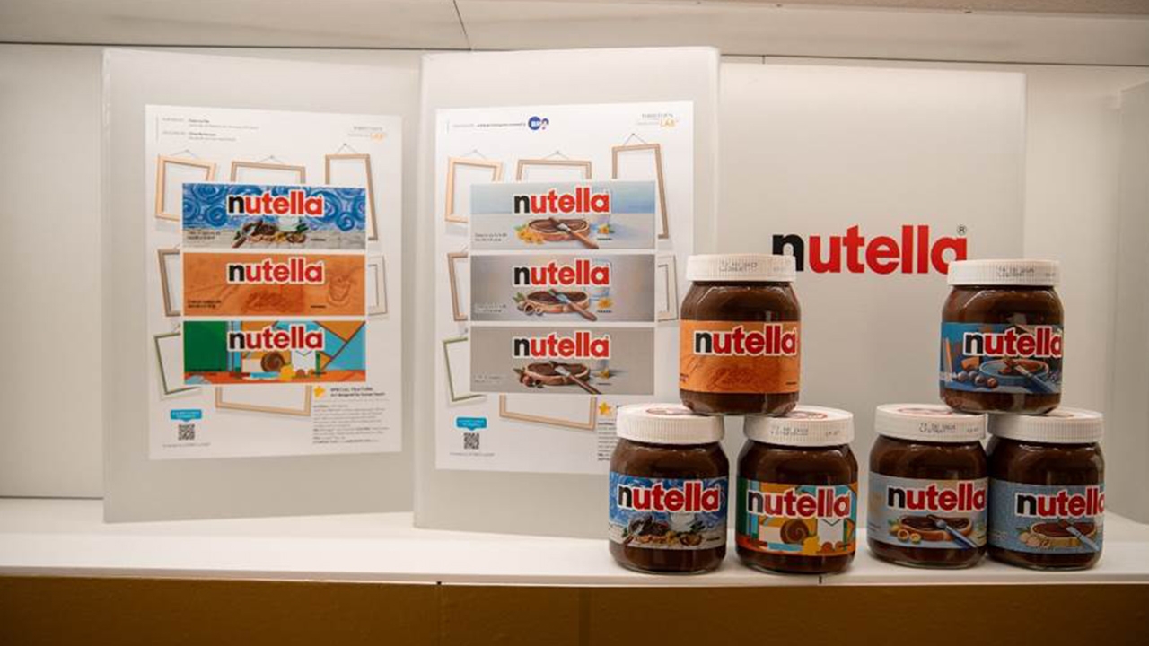 Jars of Nutella with different labels