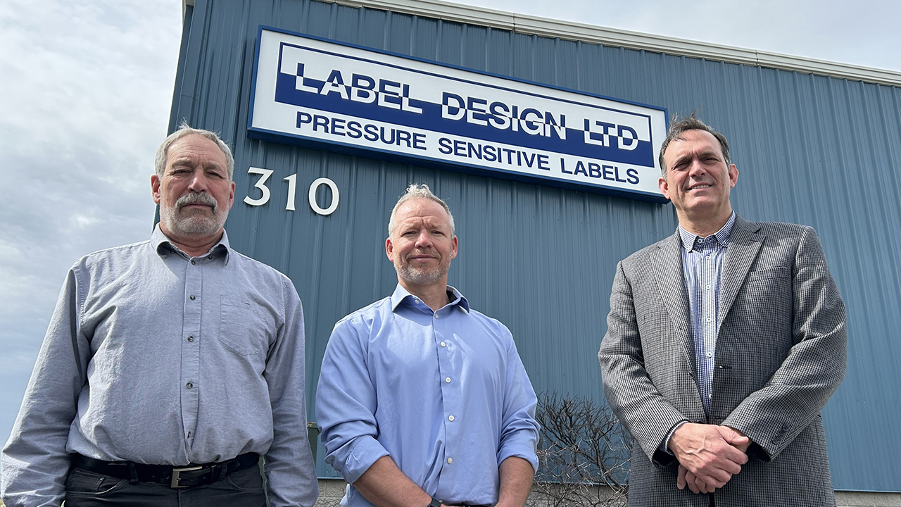 L to R: Frank Oudesluys, Chris Glazier and Manuel Garces at Label Design's HQ in Guelph, Ontario.