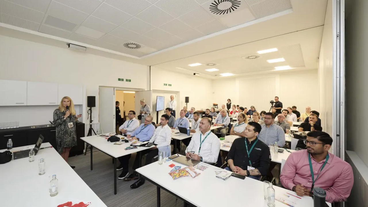 People sit in on an education session at a previous Labelexpo