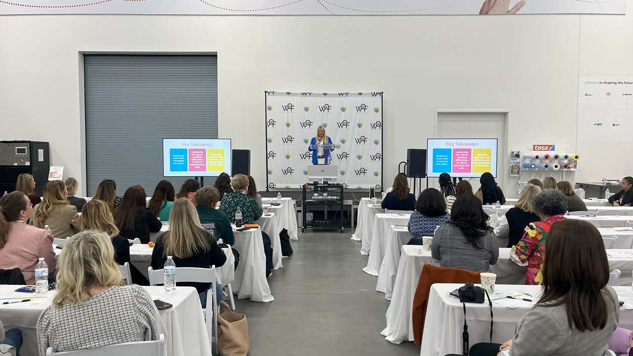 Tara Halpin speaks at the 2025 Women of Flexo conference