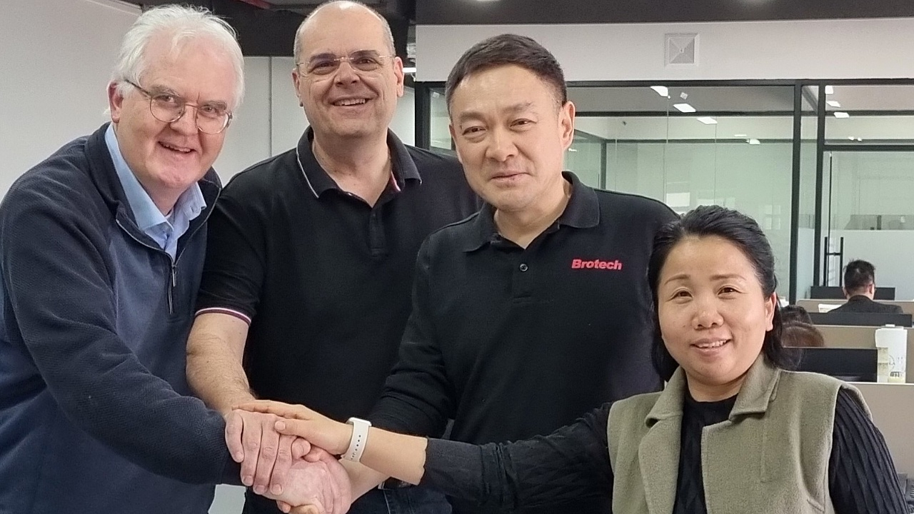 L-R: Erik Blomjous (YellowPrint), Giovanni Perego (European business development director at Brotech Europe), Ramon Lee (founder and director of Brotech), Nicole Wang (chief commercial officer of Brotech)