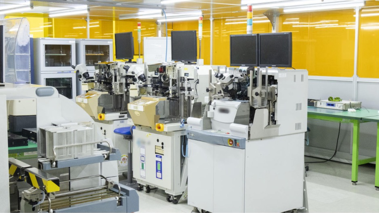 UV LED packaging process inside UVER's 100-Class cleanroom