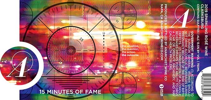 15 Minutes of Fame label – designed by Jenny Doll from San Francisco