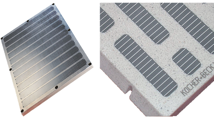 Figure 1.13 - A RotoMetrics magnetic flat base (left) and a close up of a section from a Kocher + Beck magnetic base (right) Figure 1.13 - A RotoMetrics magnetic flat base (left) and a close up of a section from a Kocher + Be