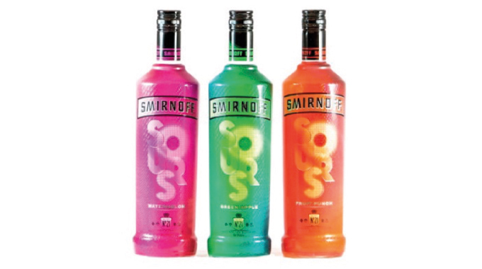 Figure 1.4 Heat shrink sleeving provides 360 degree graphics on Smirnoff Sours. Source- CCL Label