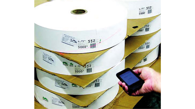Figure 1.7 Barcode scanning of rolls using an iPod scanner. Source Label Traxx Figure 1.7 Barcode scanning of rolls using an iPod scanner. Source Label Traxx