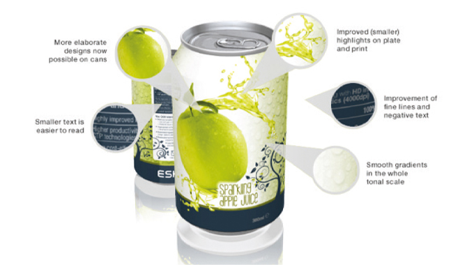 Figure 2.3 Dry offset printing on cans using Esko HD letterpress Figure 2.3 Dry offset printing on cans using Esko HD letterpress