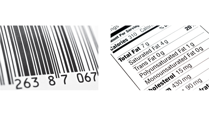 Figure 2.5 - There are numerous legal and mandatory elements that have to be factored into a design such as barcodes and ingredients