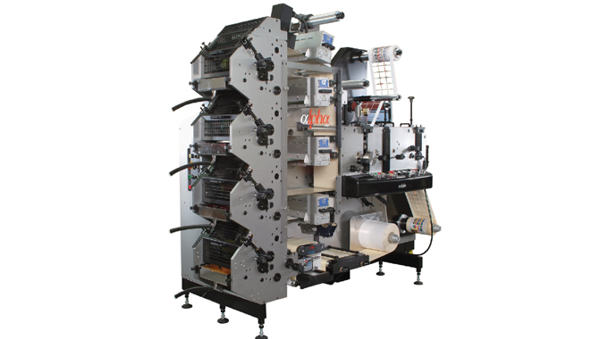 Figure 2.7 - Typical stack label press configuration. Source- Edale