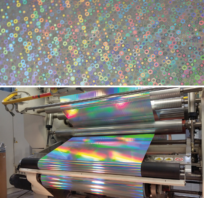 Figure 3.1 - Examples of holographic facestock