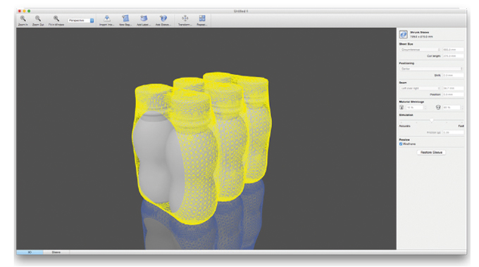 Figure 3.28 Applying a shrink sleeve design to a six pack. Source- Esko