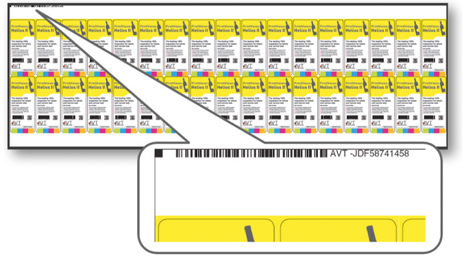 Figure 3.6 AVT Zeroset system uses a printed barcode for verifying the output