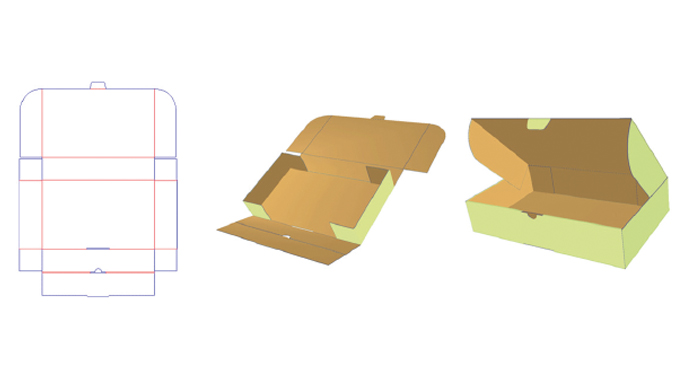 Figure 3.7 Creating a dieline for a box or folding carton. Source- Esko