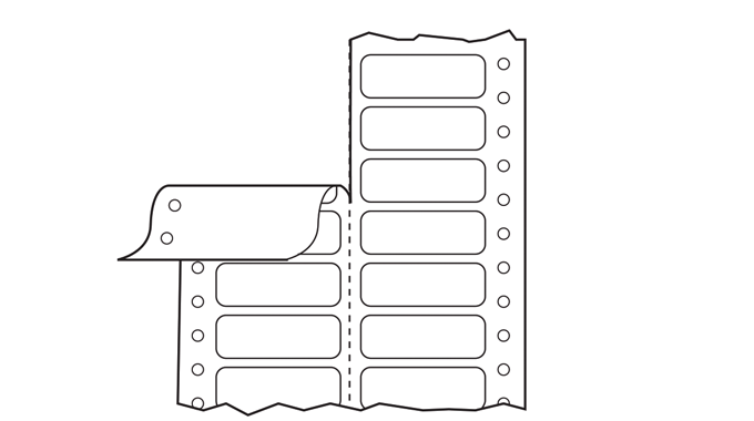 Figure 4.11 - Vertical perforation between rows
