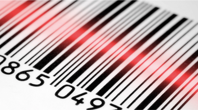 Figure 4.2 - Scanning of a black and white barcode using an infra-red scanner