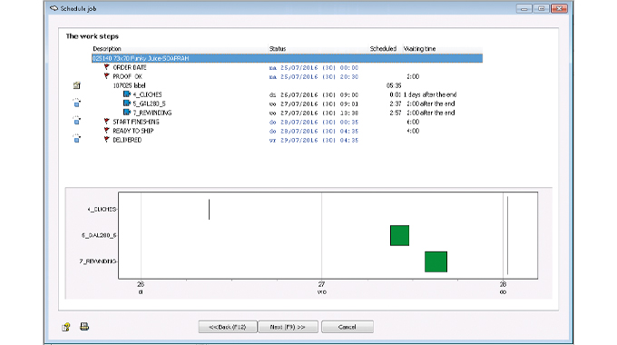 Figure 4.8 Work steps involved in production scheduling using Cerm MIS