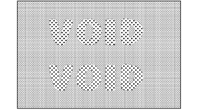 Figure 5.2 - A ‘copy void’ screen built into a design to detect copy attacks- the void message is invisible in normal view