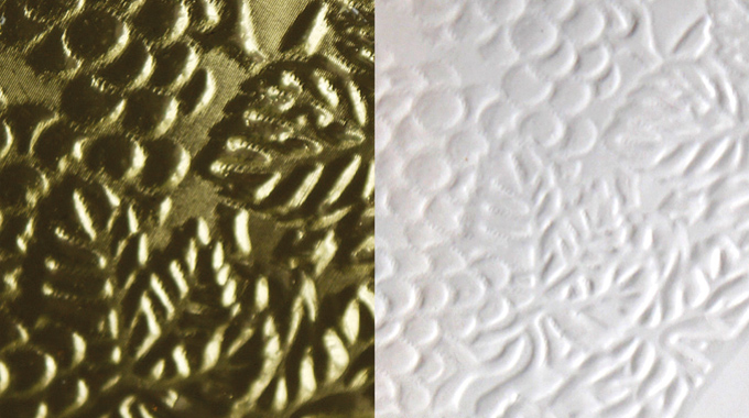 Figure 5.5 - Comparison of combination (left) and blind embossing Figure 5.5 - Comparison of combination (left) and blind embossing