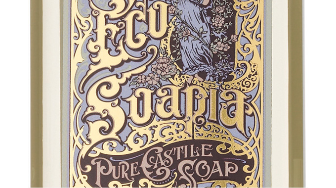 Figure 6.15 - An example of cold foiling produced by Royston Labels for Ecosoapia