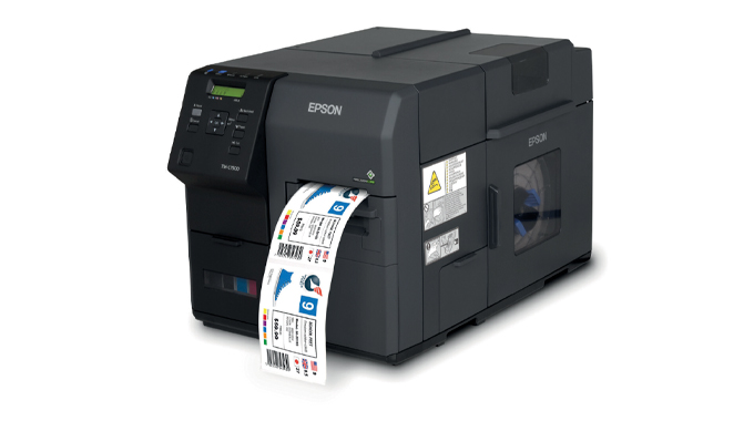Figure 7.6 Epson's ColorWorks is a typical hands-free industrial label printer