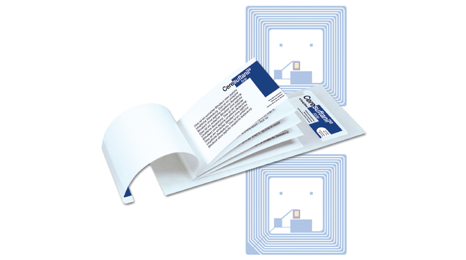Figure 8.1 Schreiner’s RFID-enabled booklet labels enhance medical security