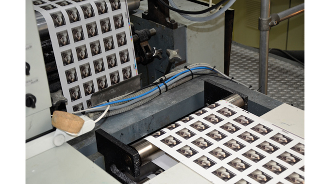 Figure 8.4 Postage stamps being printed on a Nilpeter press