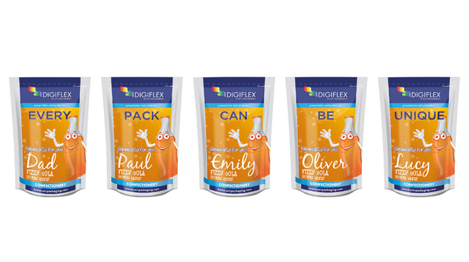 Figure 8.6 Digitally printed stand-up pouches with personalization Figure 8.6 Digitally printed stand-up pouches with personalization