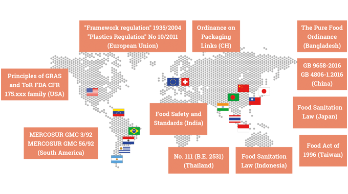 Figure 9.6 FCM regulations on a global scale. Source- Siegwerk