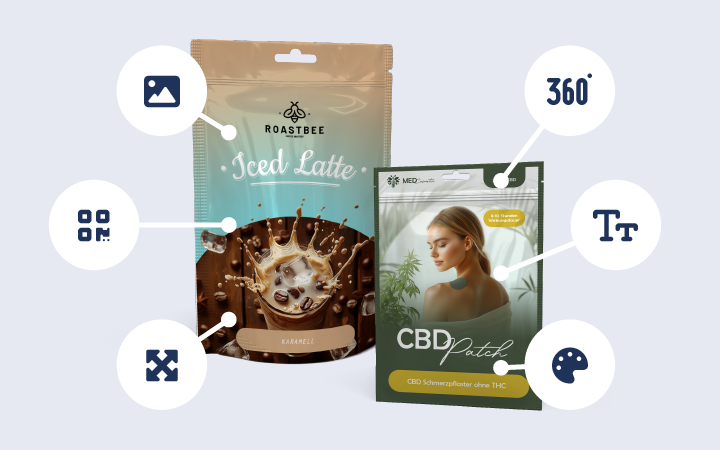 With the 3D online designer, customers can create custom packaging such as stand-up pouches or flat pouches in just a few steps.