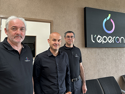 L-R: Laurent Millon, Christophe Vavassori and Eric Villemaine took the decision to switch to UV LED curing.