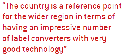 The country is a reference point for the wider region in terms of having an impressive number of label converters with very good technology