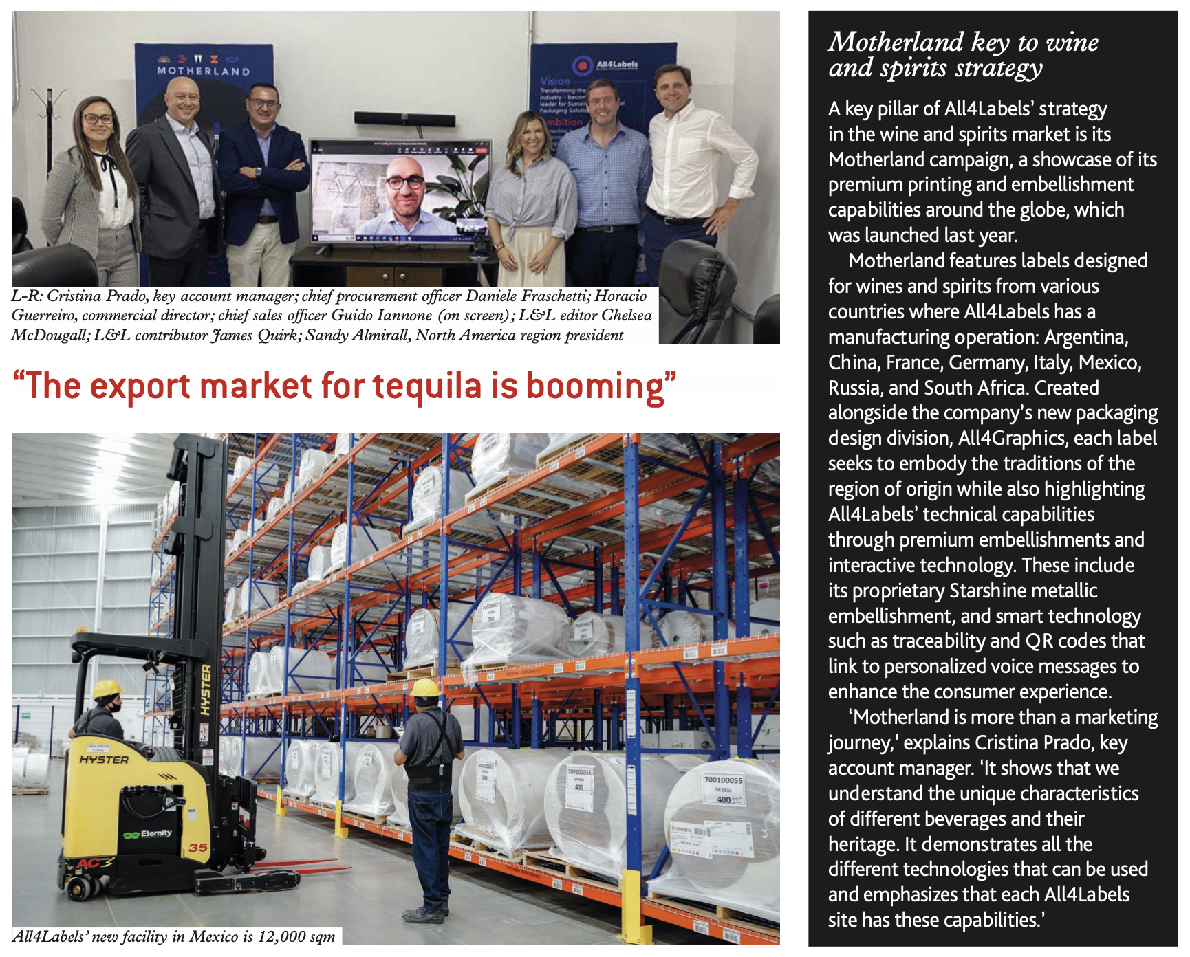 “The export market for tequila is booming”
