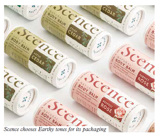 Scence chooses Earthy tones for its packaging