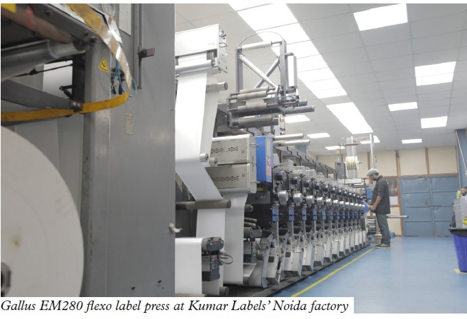 Gallus EM280 flexo label press at Kumar Labels’ Noida factory