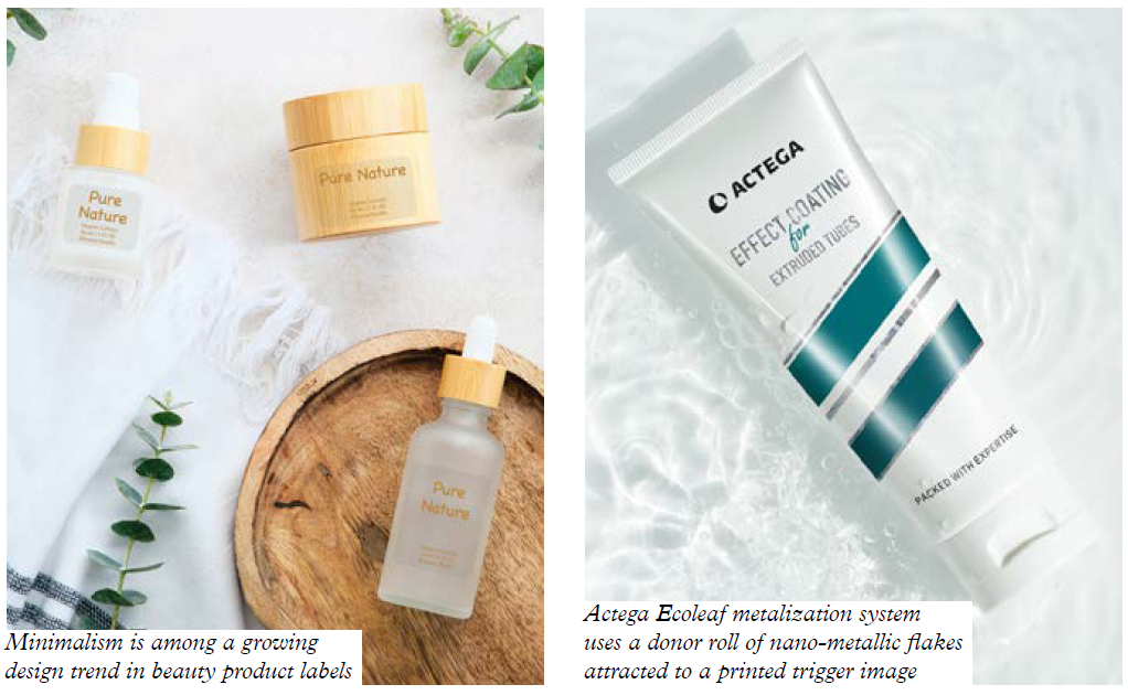 Minimalism is among a growing design trend in beauty product labels