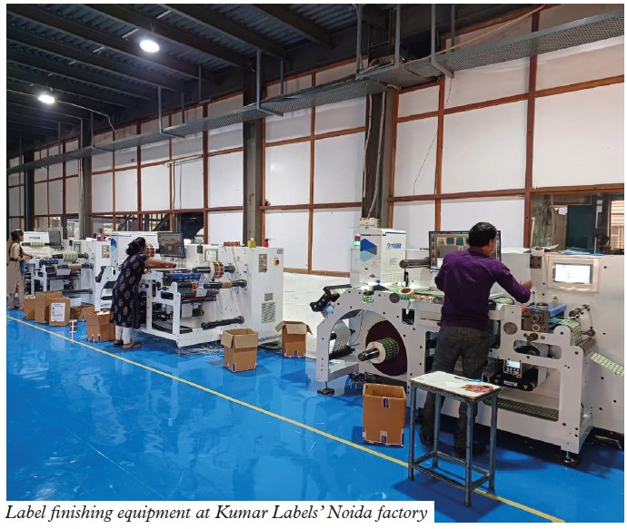 Label finishing equipment at Kumar Labels’ Noida factory