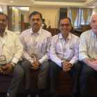 Avinash Sinha and V K Pandey of Uflex with Sunil Talpade of Royal Coat and Joachim Hildebrandt of IST