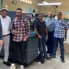 L-R: Patrick Aengenvoort (director and co-founder of Rotocon), Ram Sewpersadh (co-owner of Weightron), Ashay Sewpersadh (co-owner of Weightron), Sachin Sukhlal (service technician at Rotocon), Lance Pinto (production manager at Weightron) and Kishore Sewpersadh (co-owner of Weightron).