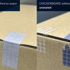 VPF has launched VPF 100328, a new checkerboard adhesive paper material for tamper-evident labels 