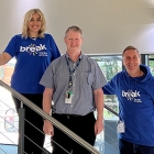 L-R: Eleanor Edge, corporate fundraising and project management, Break; Neil Ross, group quality systems and sustainably manager, Xaar; Peter Marron, corporate fundraising manager, Break.