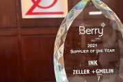 Zeller+Gmelin North America, a manufacturer and innovator of printing inks and coatings, was named the 2021 Ink Supplier of the Year by Berry Global