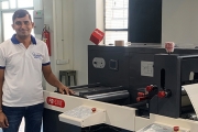 General manager of FineLine Technologies India, Avinash Kumar, with the new Nilpeter FB-Line.
