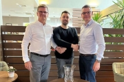 Reproflex3 co-founder Trevor Lowes with Marco Mingozzi, general manager of ZDue and Andrew Hewitson Reproflex3 co-founder and group CEO