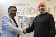 L-R: Suhas Kulkarni, DKSH general manager, business development Asia Pacific, printing packaging and converting; Stuart Mitchell, sales director at Sandon Global.